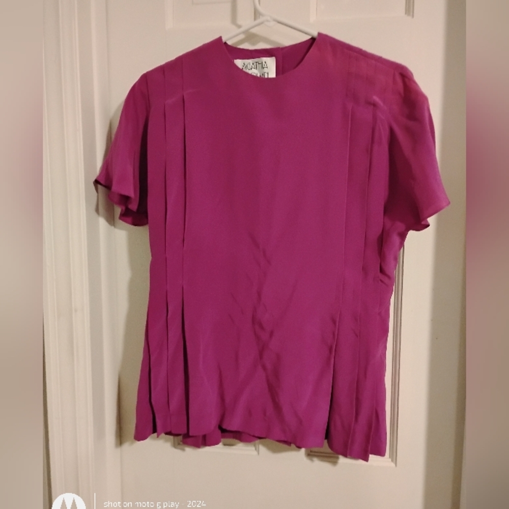 Agatha Brown silk blouse